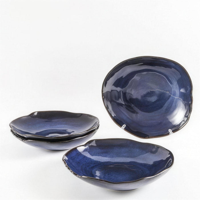 Lot de 4 assiettes creuses - Bleu