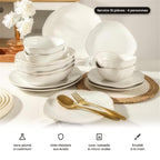 Service de table 16 pièces – Blanc nacré