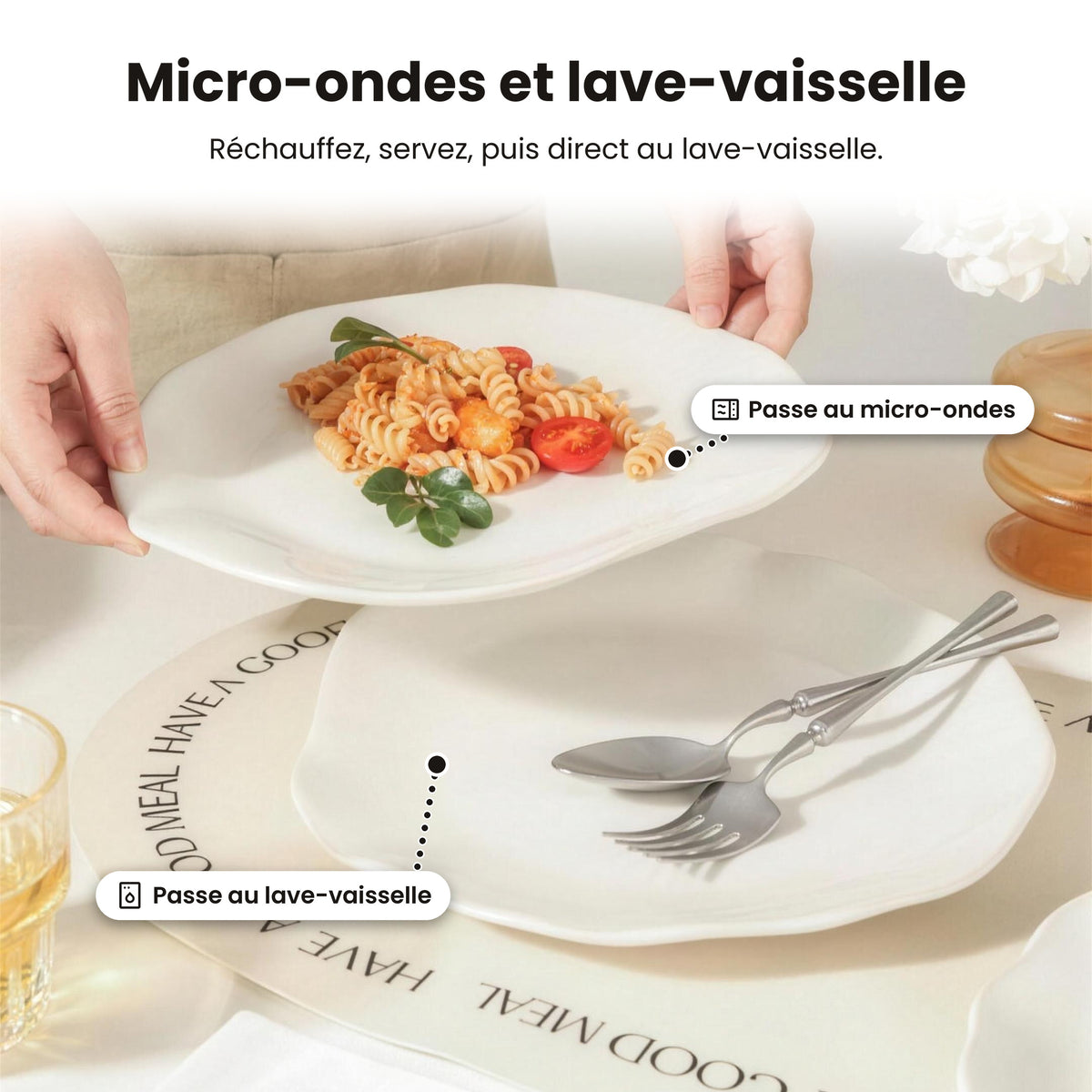 Service de table 16 pièces – Blanc nacré