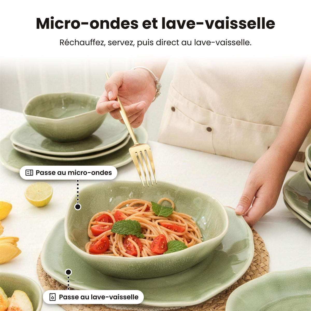 Service de table 16 pièces – Vert