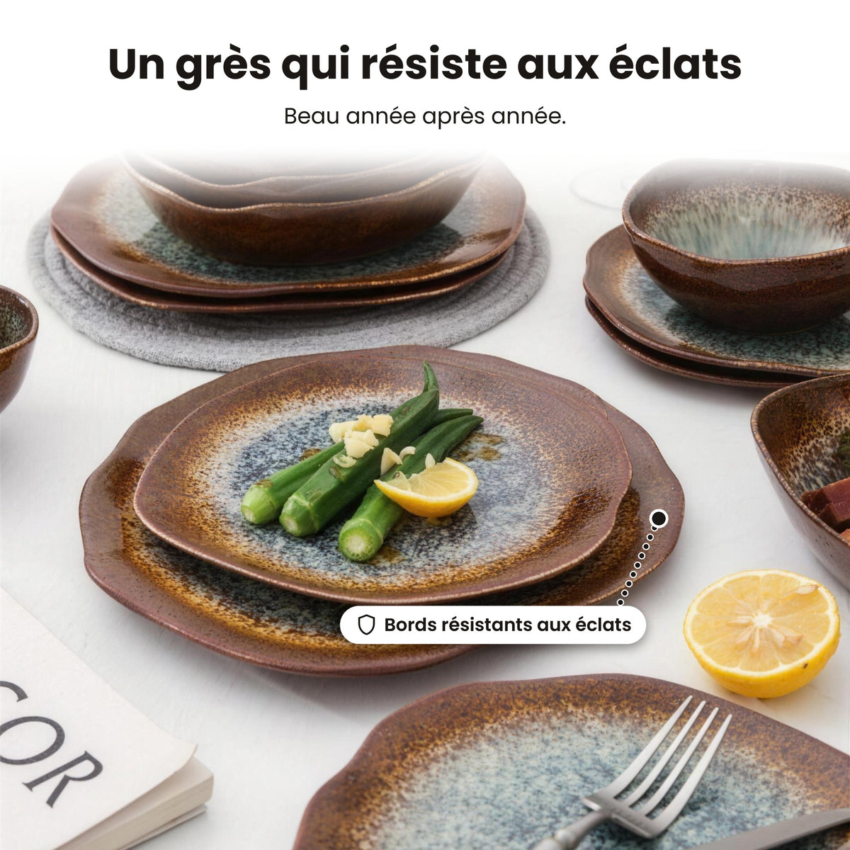 Service de table 16 pièces – Maron