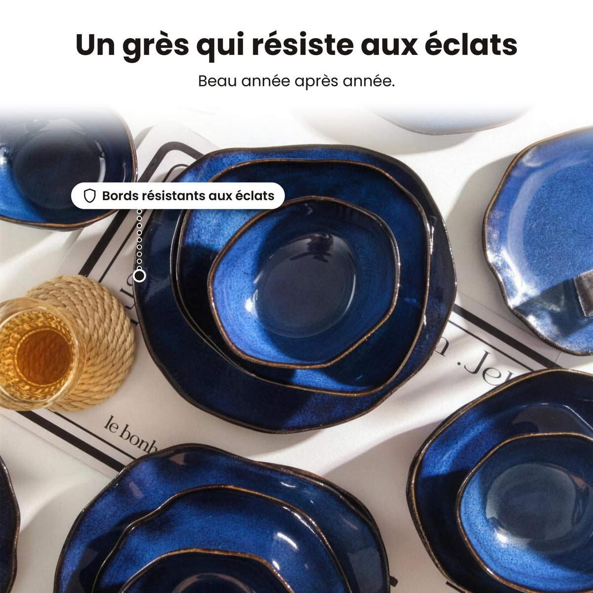 Service de table 16 pièces – Bleu océan