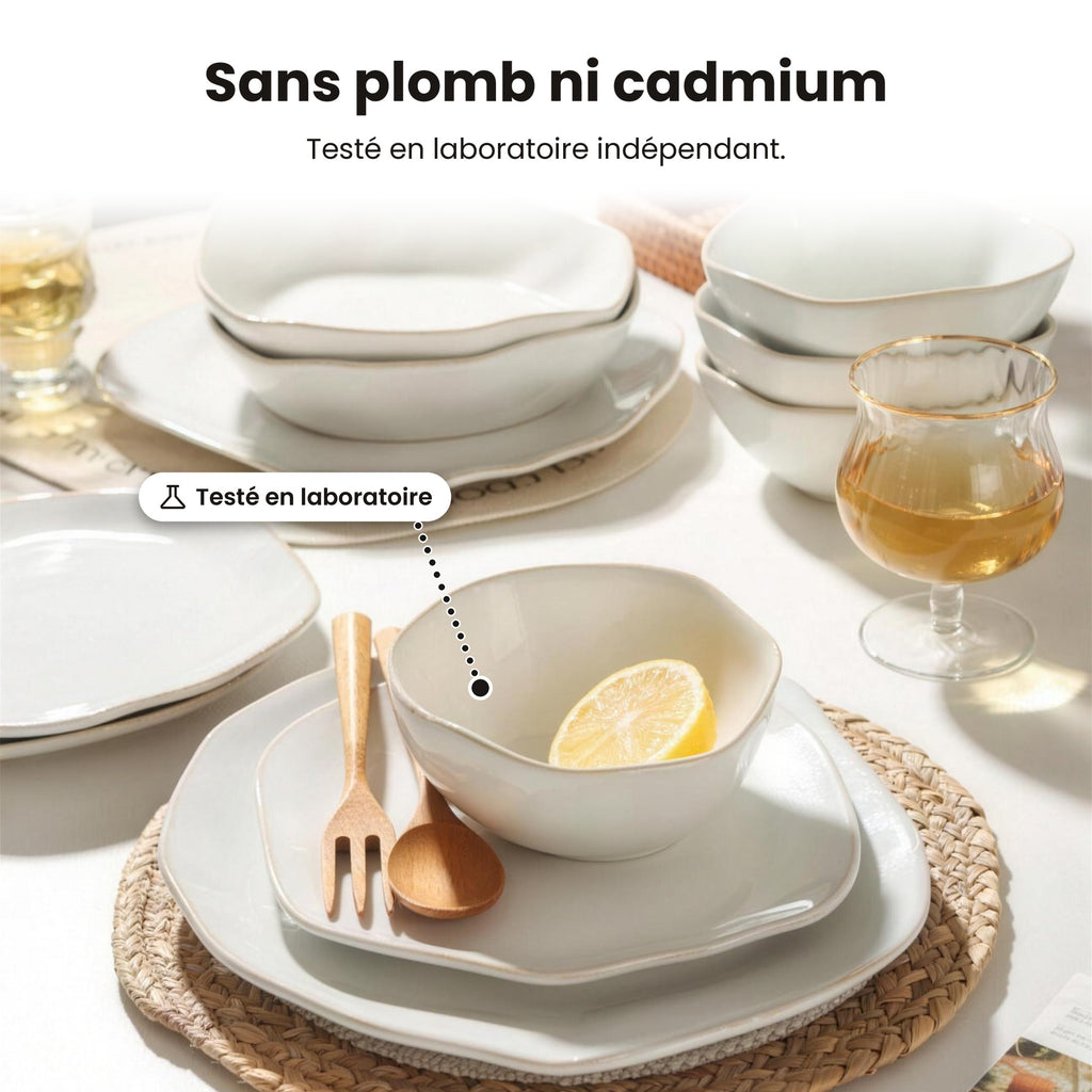 Service de table 16 pièces – Blanc nacré