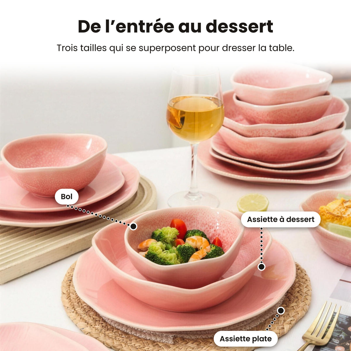 Service de table 16 pièces – Rose
