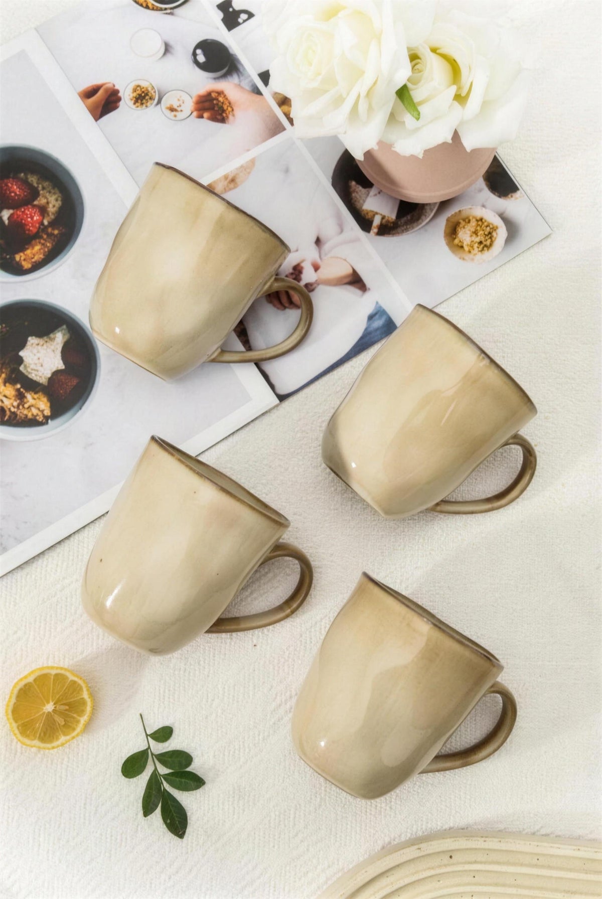 Lot de mugs - Crème