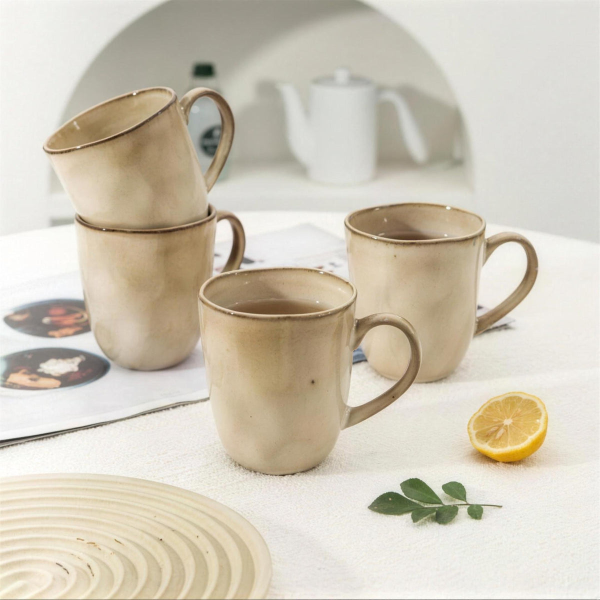 Lot de mugs - Crème