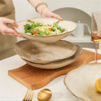 Lot de 4 assiettes creuses - Beige