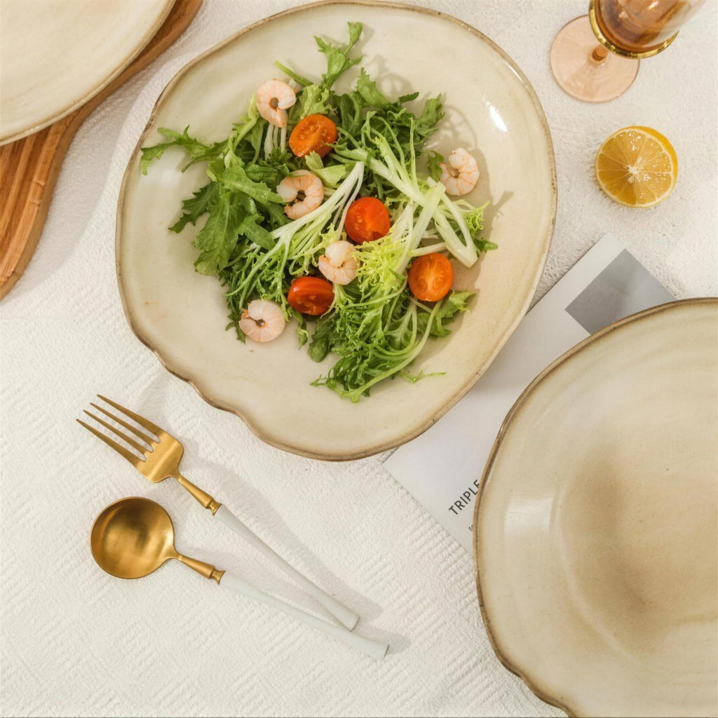 Lot de 4 assiettes creuses - Beige