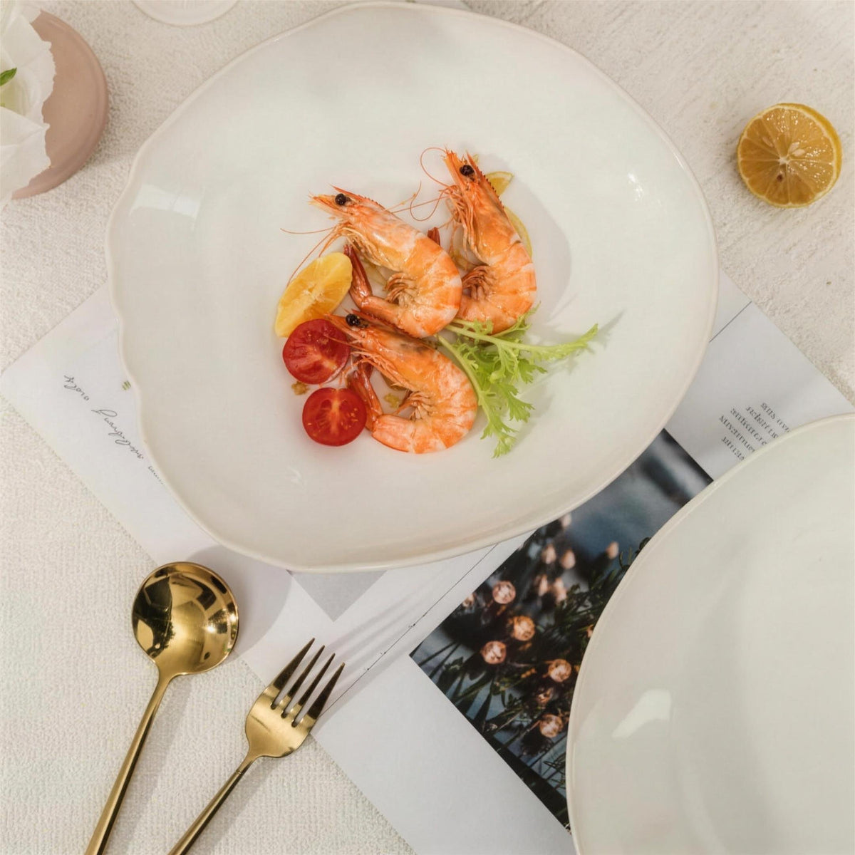 Lot de 4 assiettes creuses - Blanc