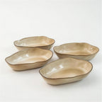 Lot de 4 plats ovales creux - beige