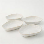 Lot de 4 plats ovales creux - blanc