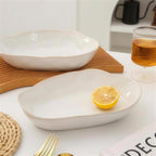 Lot de 4 plats ovales creux - blanc