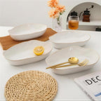 Lot de 4 plats ovales creux - blanc