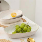 Lot de 4 plats ovales creux - blanc