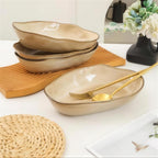Lot de 4 plats ovales creux - beige