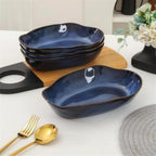 Lot de 4 plats ovales creux - Bleu