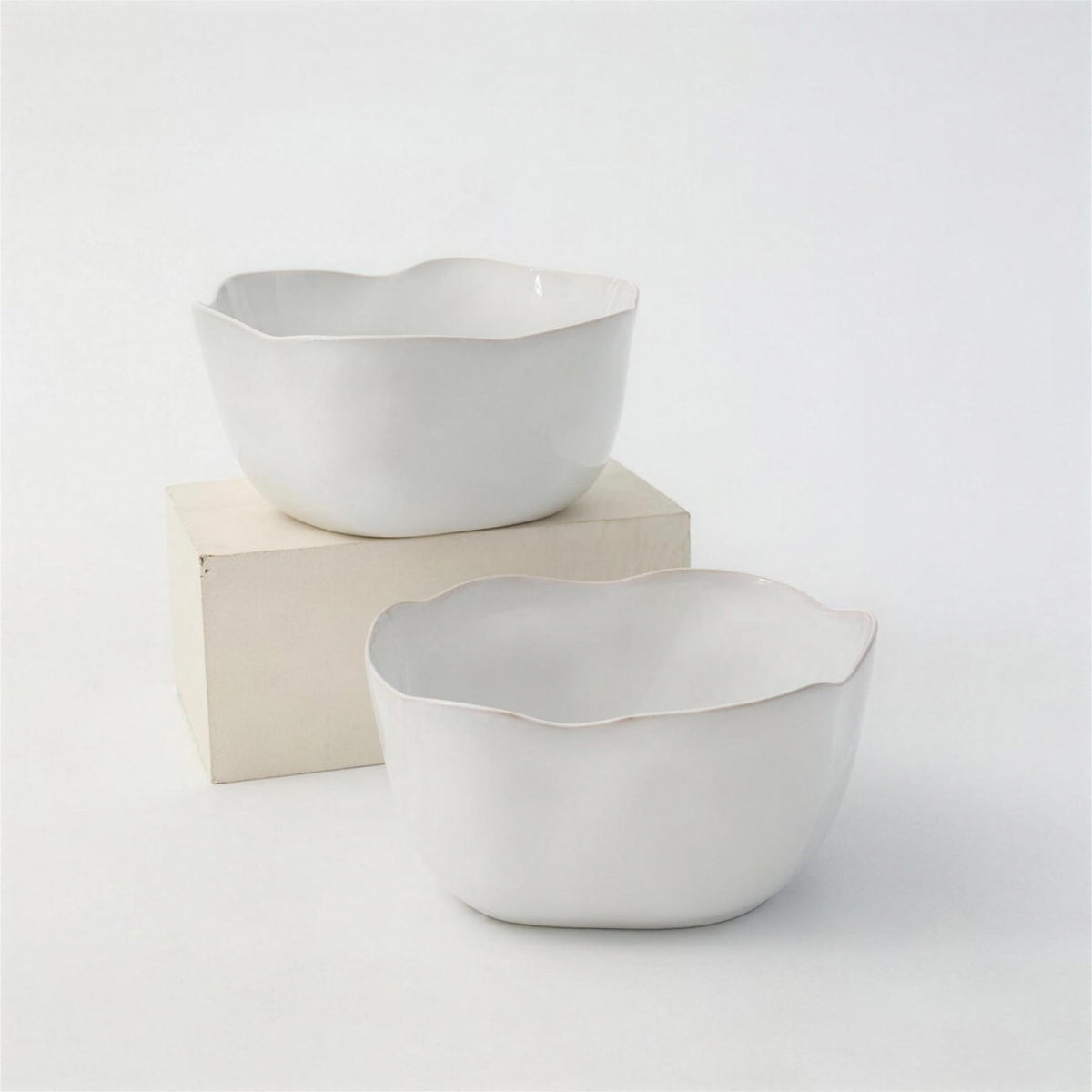 Lot de 2 saladiers - Blanc