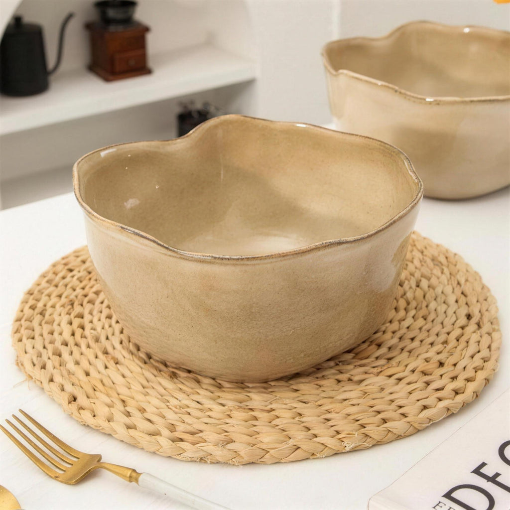 Lot de 2 saladiers - Beige