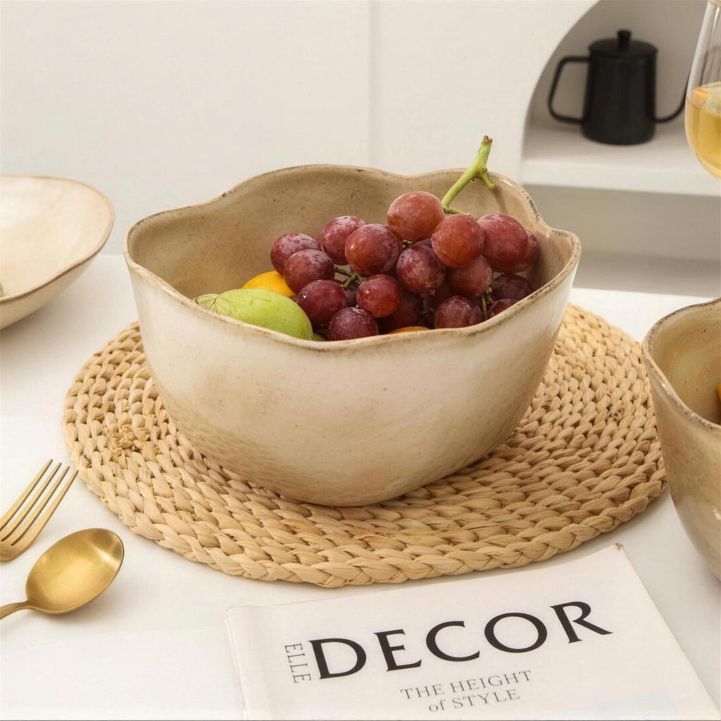 Lot de 2 saladiers - Beige