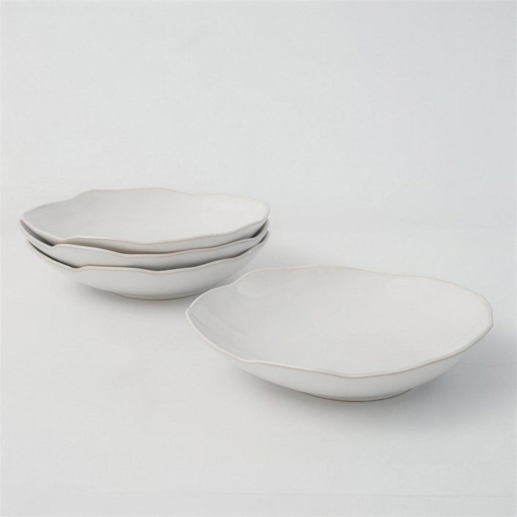 Lot de 4 assiettes creuses - Blanc