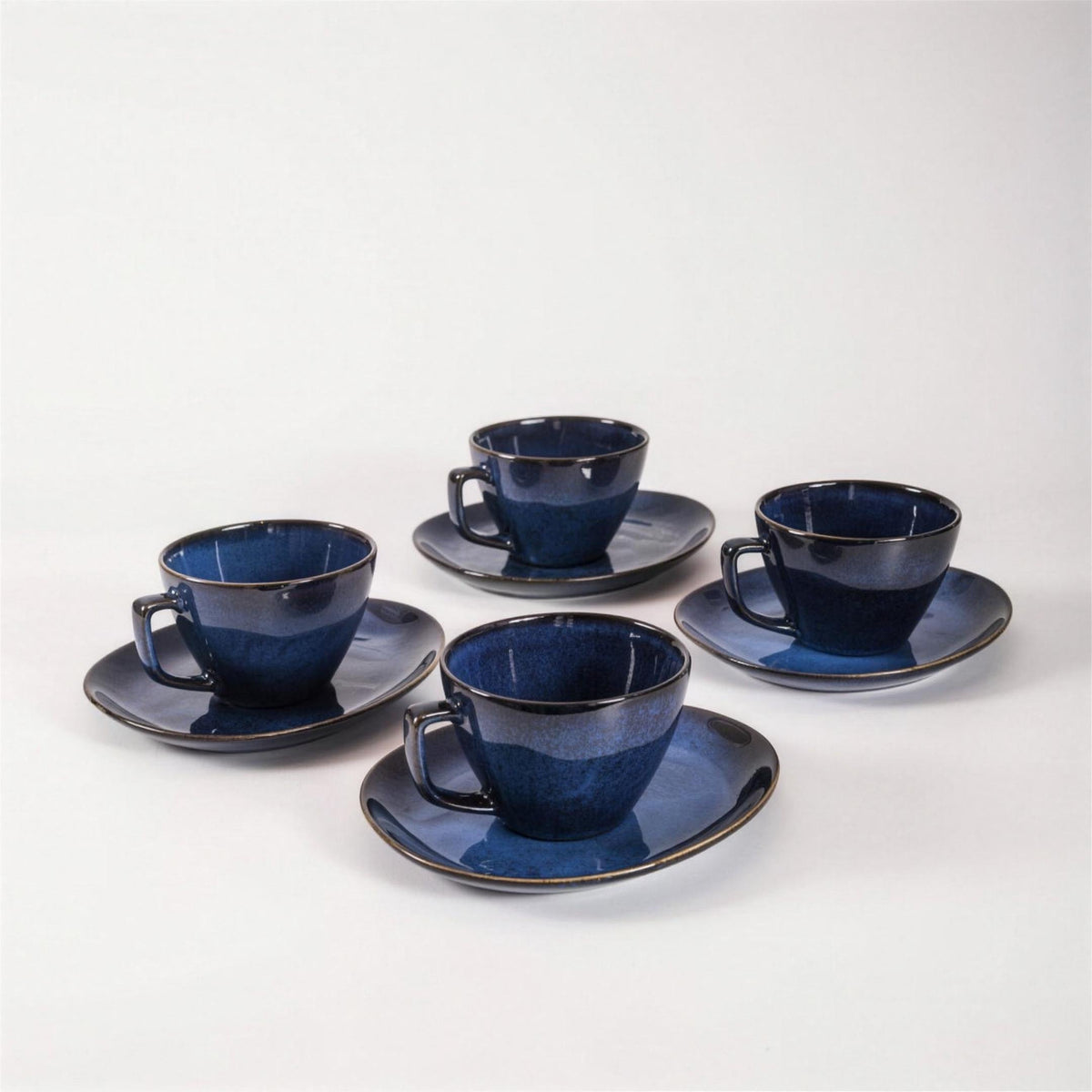 Lot de 4 tasses et soucoupes – Bleu
