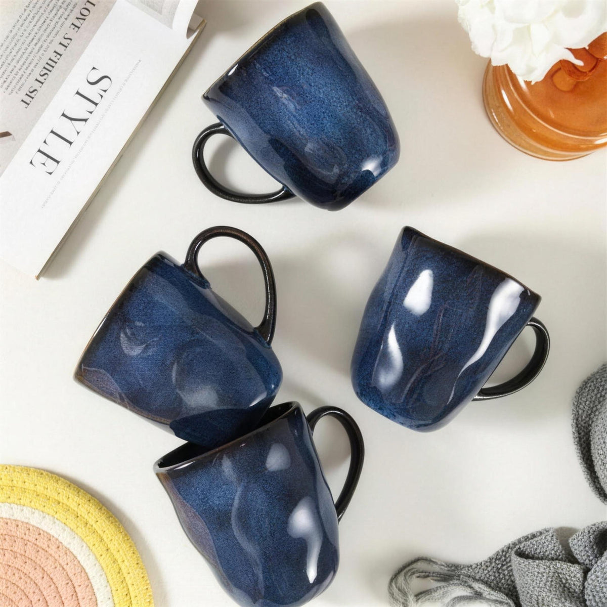 Lot de mugs - Bleu