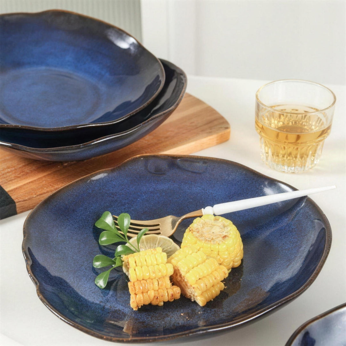 Lot de 4 assiettes creuses - Bleu