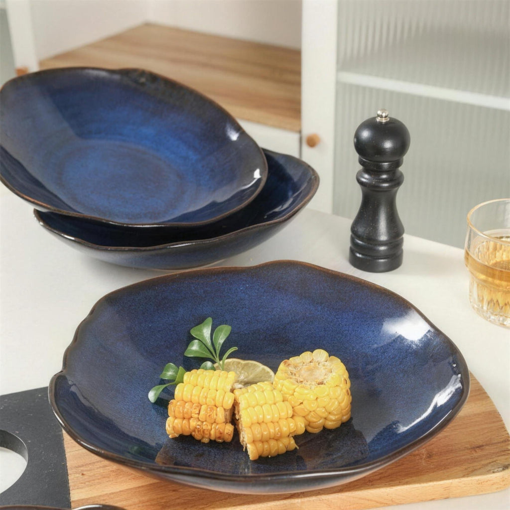 Lot de 4 assiettes creuses - Bleu