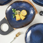 Lot de 4 assiettes creuses - Bleu