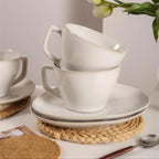 Lot de 4 tasses et soucoupes – Blanc
