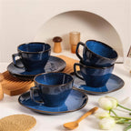 Lot de 4 tasses et soucoupes – Bleu