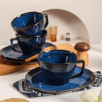 Lot de 4 tasses et soucoupes – Bleu