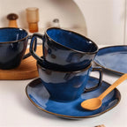 Lot de 4 tasses et soucoupes – Bleu