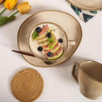 Lot de 4 tasses et soucoupes – Beige