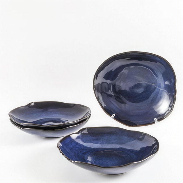 Lot de 4 assiettes creuses - Bleu