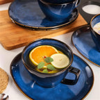 Lot de 4 tasses et soucoupes – Bleu