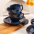 Lot de 4 tasses et soucoupes – Bleu