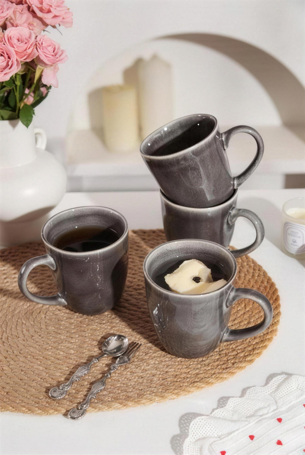 Lot de mugs - Maron