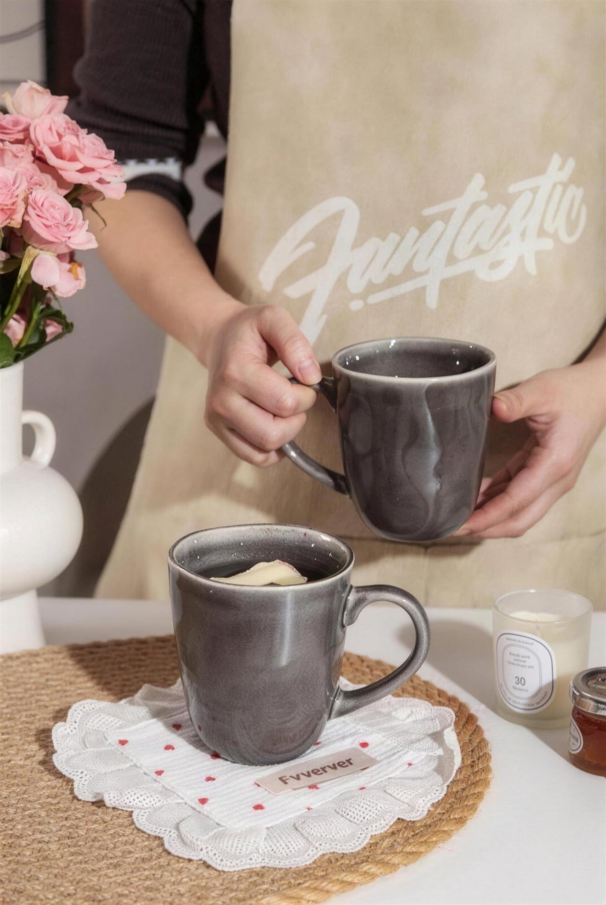 Lot de mugs - Maron