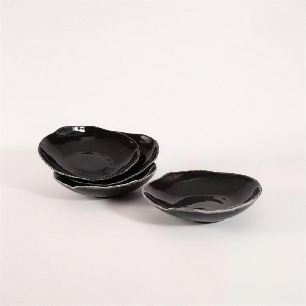Lot de 4 assiettes creuses - Noir