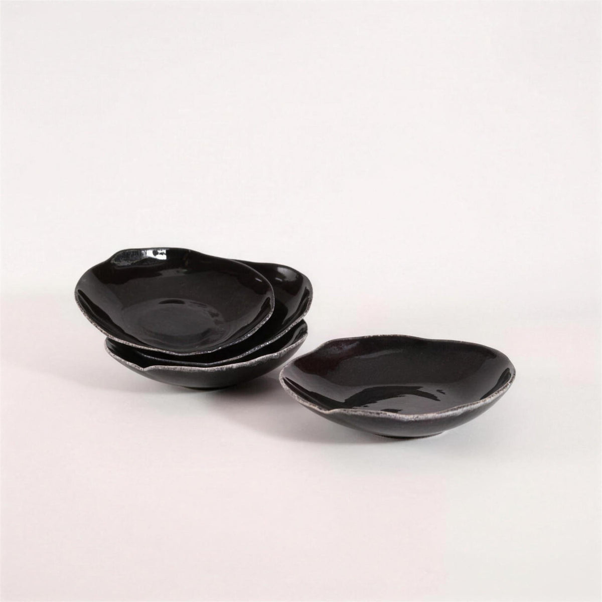 Lot de 4 assiettes creuses - Noir