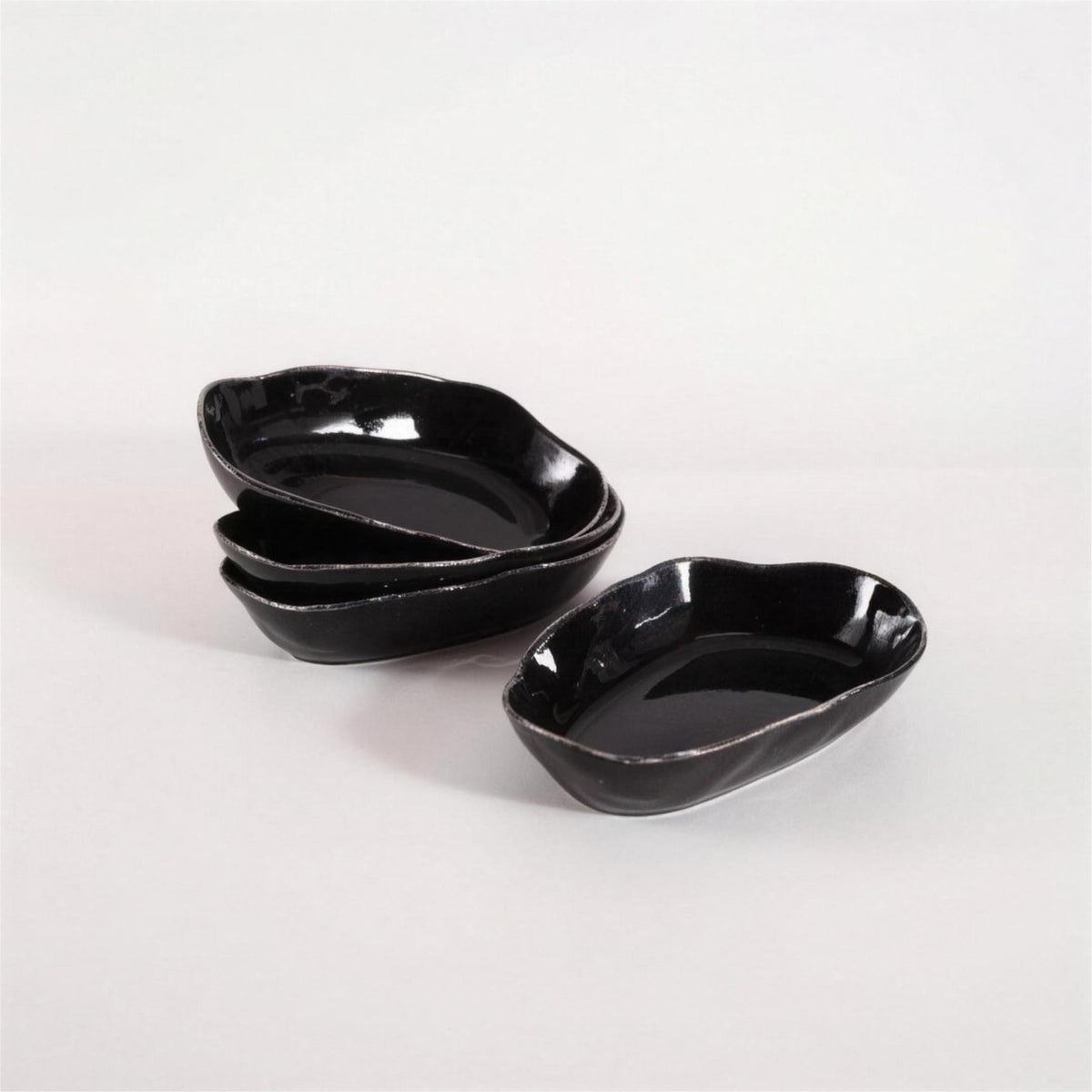 Lot de 4 plats ovales creux - Noir