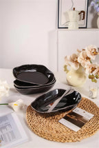 Lot de 4 plats ovales creux - Noir