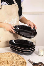 Lot de 4 plats ovales creux - Noir