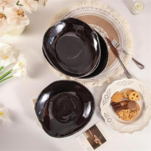 Lot de 4 assiettes creuses - Noir