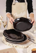 Lot de 4 assiettes creuses - Noir