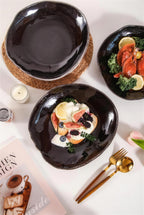 Lot de 4 assiettes creuses - Noir