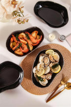 Lot de 4 plats ovales creux - Noir